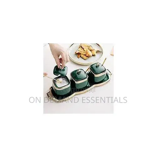 Acrylic Sugar/Tea/Coffee 3pc Dish Set With Tray