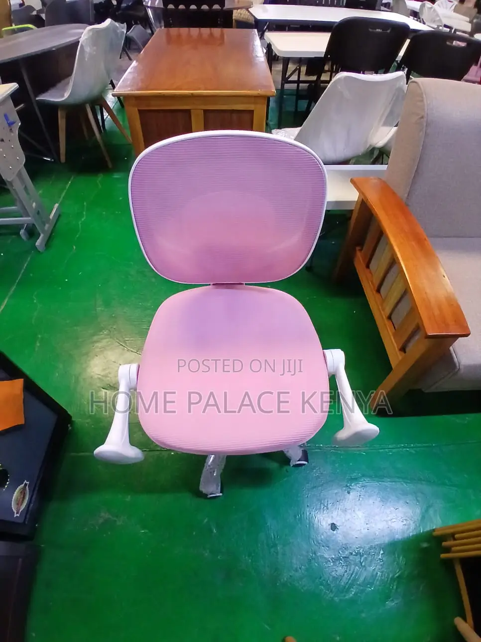 Study Chair: Pink Mesh Study Office Chair for Kids