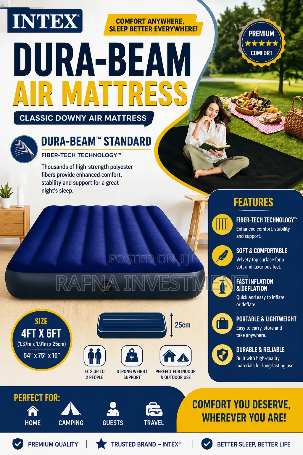 Air Mattresses 3×6 at 2999, 4×6 at 4999