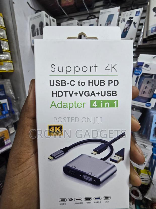4 in 1 Type-C Hub HDMI VGA USB 3.0 Adapter