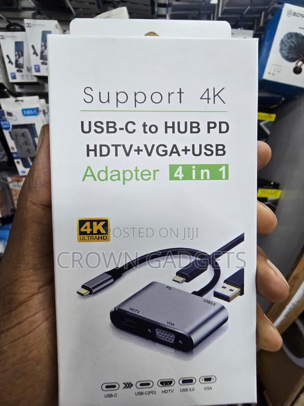 4 in 1 Type-C Hub HDMI VGA USB 3.0 Adapter - thumbnail 3