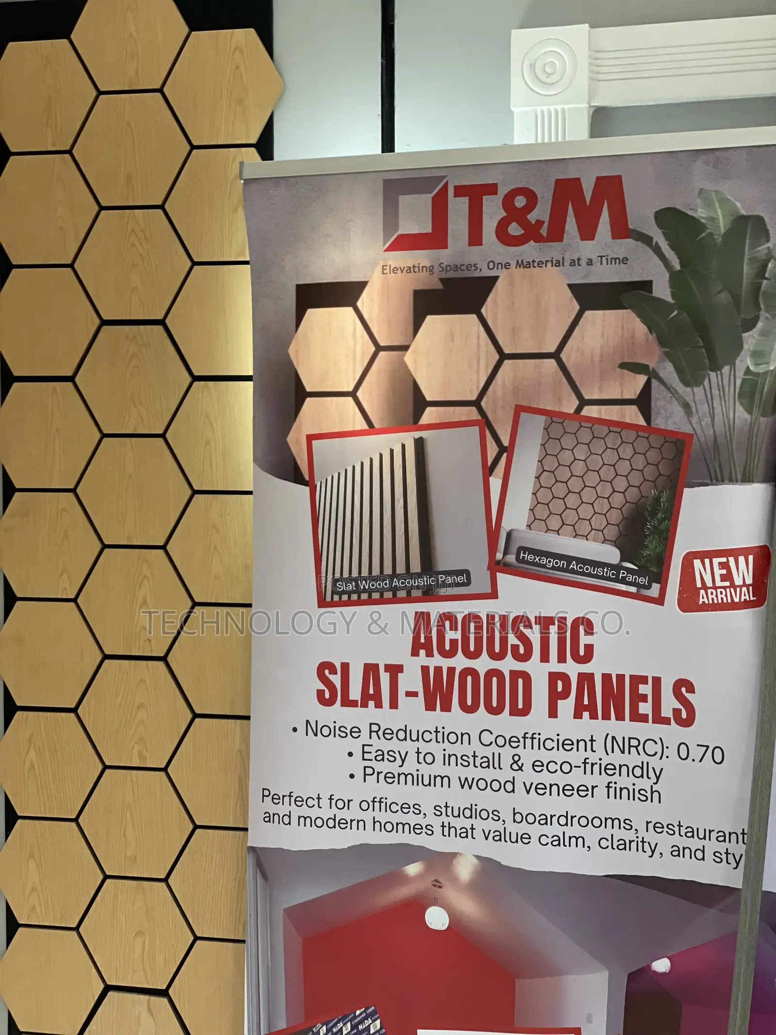 3D Honeycomb Acoustic Panel-565x489mm