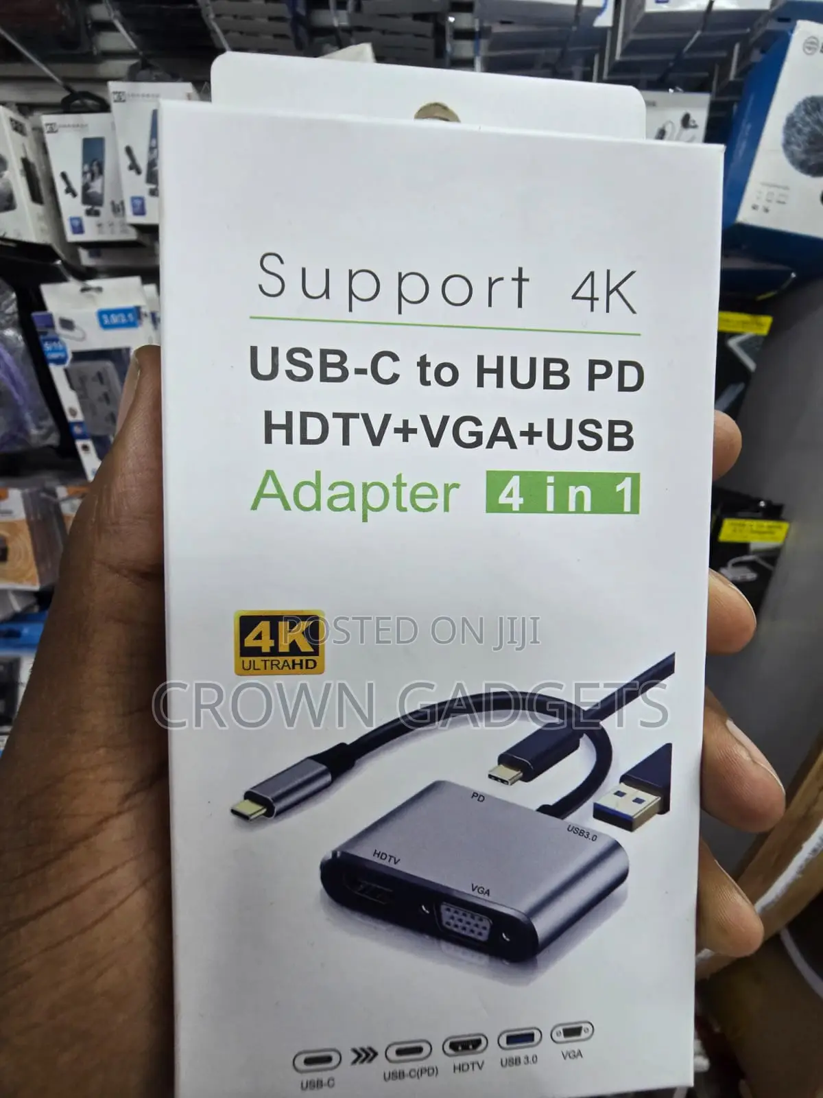 USB-C Multiport Adapter With Hdmi Vga USB Pd Port