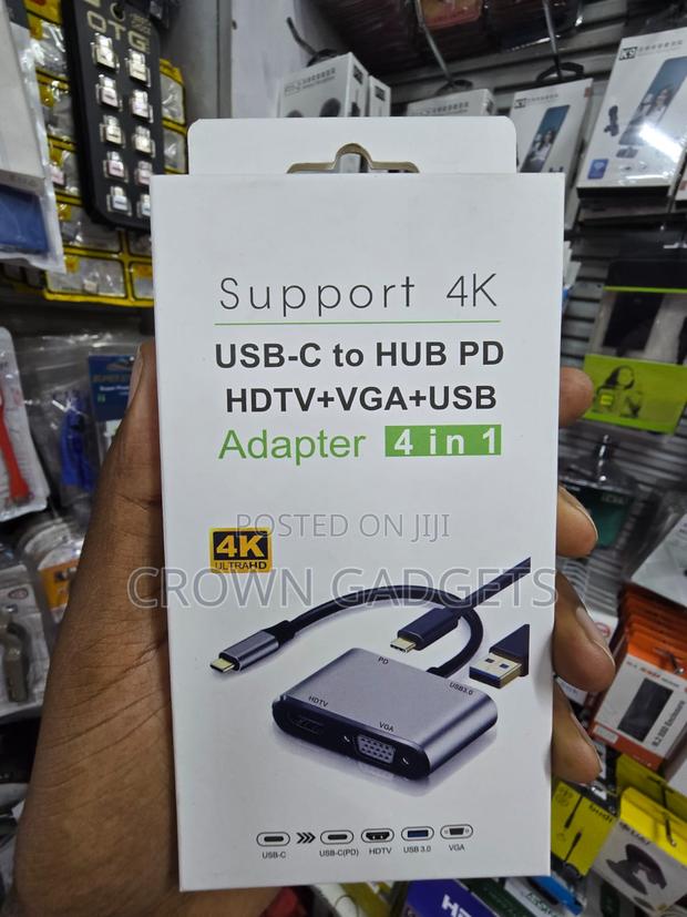 USB-C Dock HDMI VGA USB 3.0 Fast Charge Hub - main view
