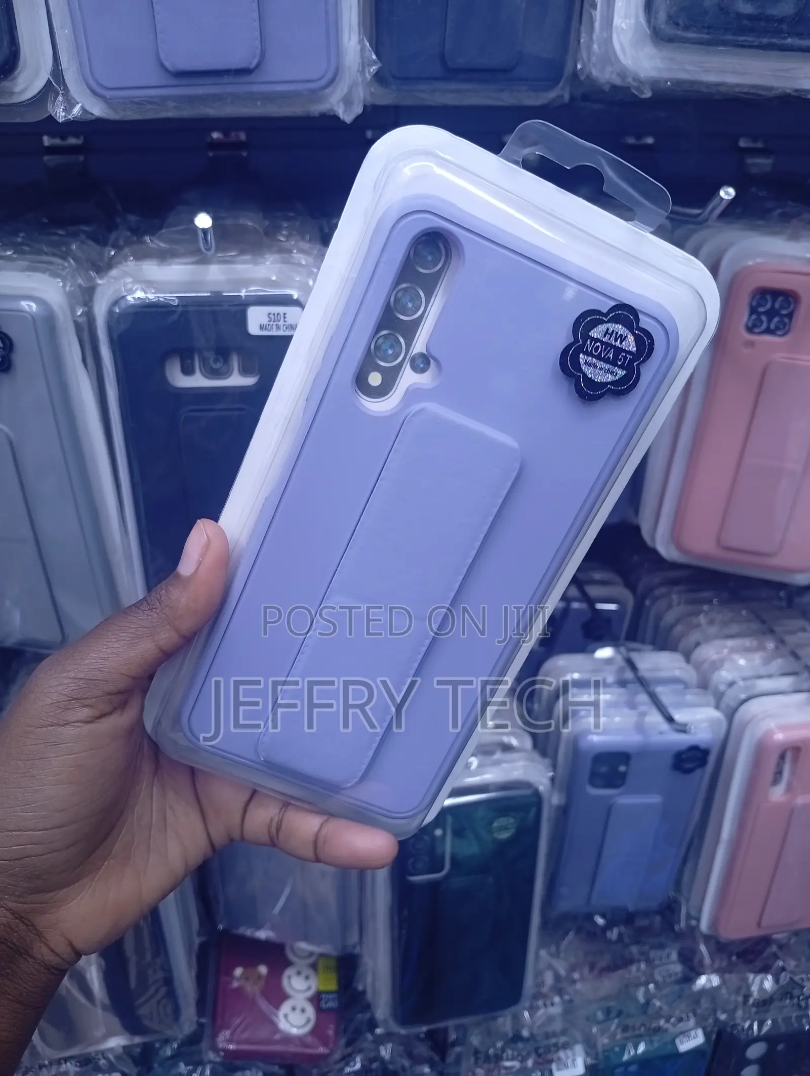 Huawei Nova 5Tpurple Matte Case With a Folding Finger Stand