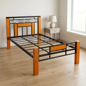 Modern Metal and Wood 4ft by 6ft Bed Frame
