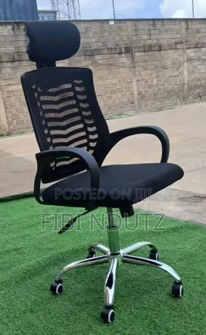 Secretarial Mesh Chair ~ Adjustable Headrest and Lumbar Support