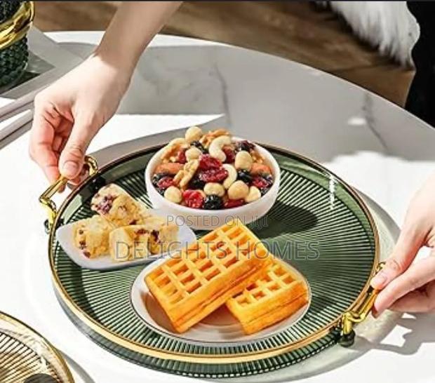 *Decorative Acrylic Tray With Golden Handle_pa - thumbnail 3