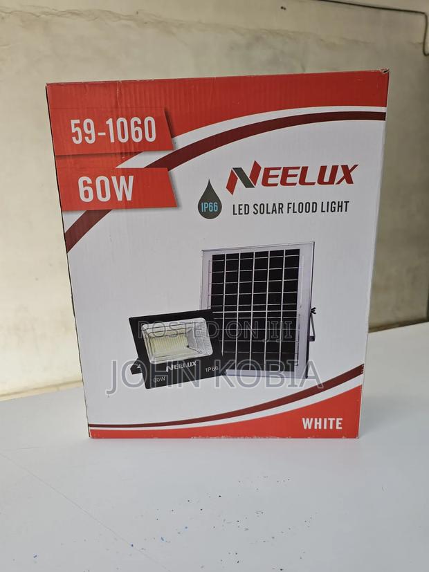60W Neelux Solar Powered LED Floodlight With Solar Panel – IP66