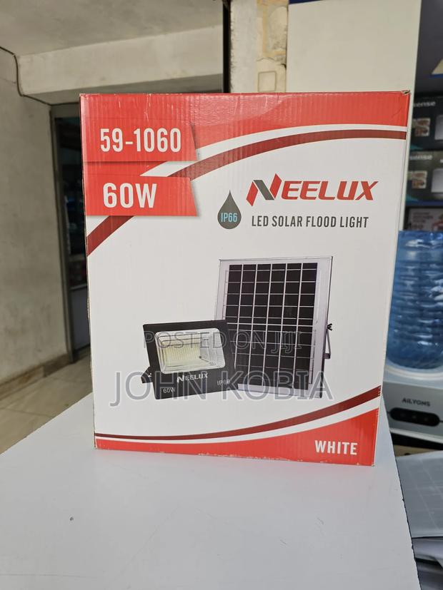 60W Neelux Solar Powered LED Floodlight With Solar Panel – IP66 - thumbnail 2