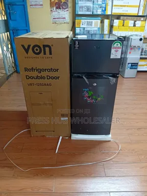 Von 120L Double Door Fridge (VRT-125DRAG) – Dark Silver