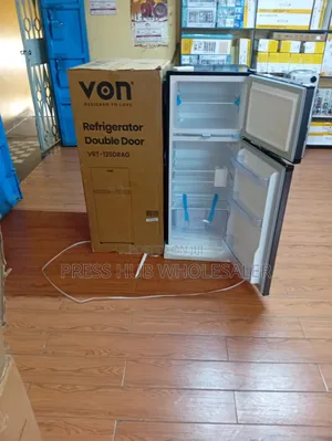 Von 120L Double Door Fridge (VRT-125DRAG) – Dark Silver
