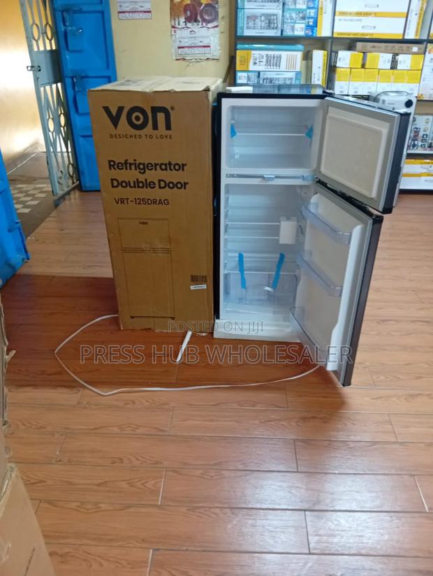 Von 120L Double Door Fridge (VRT-125DRAG) – Dark Silver - thumbnail 2