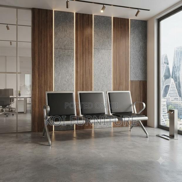 Office Bench; Three Seaters Leather Modern Way Reception Urban Bench - main view