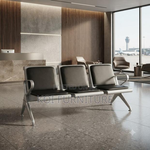 Office Bench; Three Seaters Leather Modern Way Reception Urban Bench - thumbnail 2