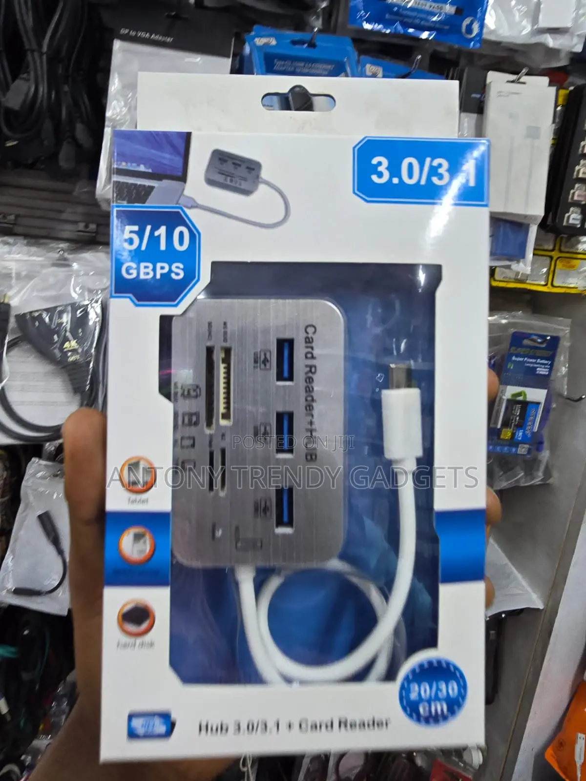 3 Port USB 3.0 Hub Multi Card Reader 5Gbps Adapter