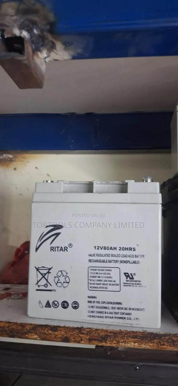 Ritar Valve Regulated Rechargeable Battery 80ah 20hrs - thumbnail 2