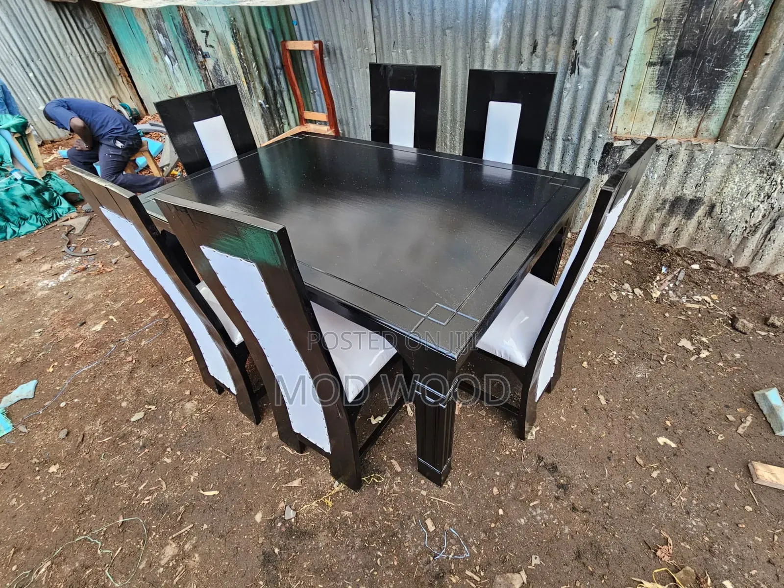 Contemporary Black Six-Seater Dining Set Collection