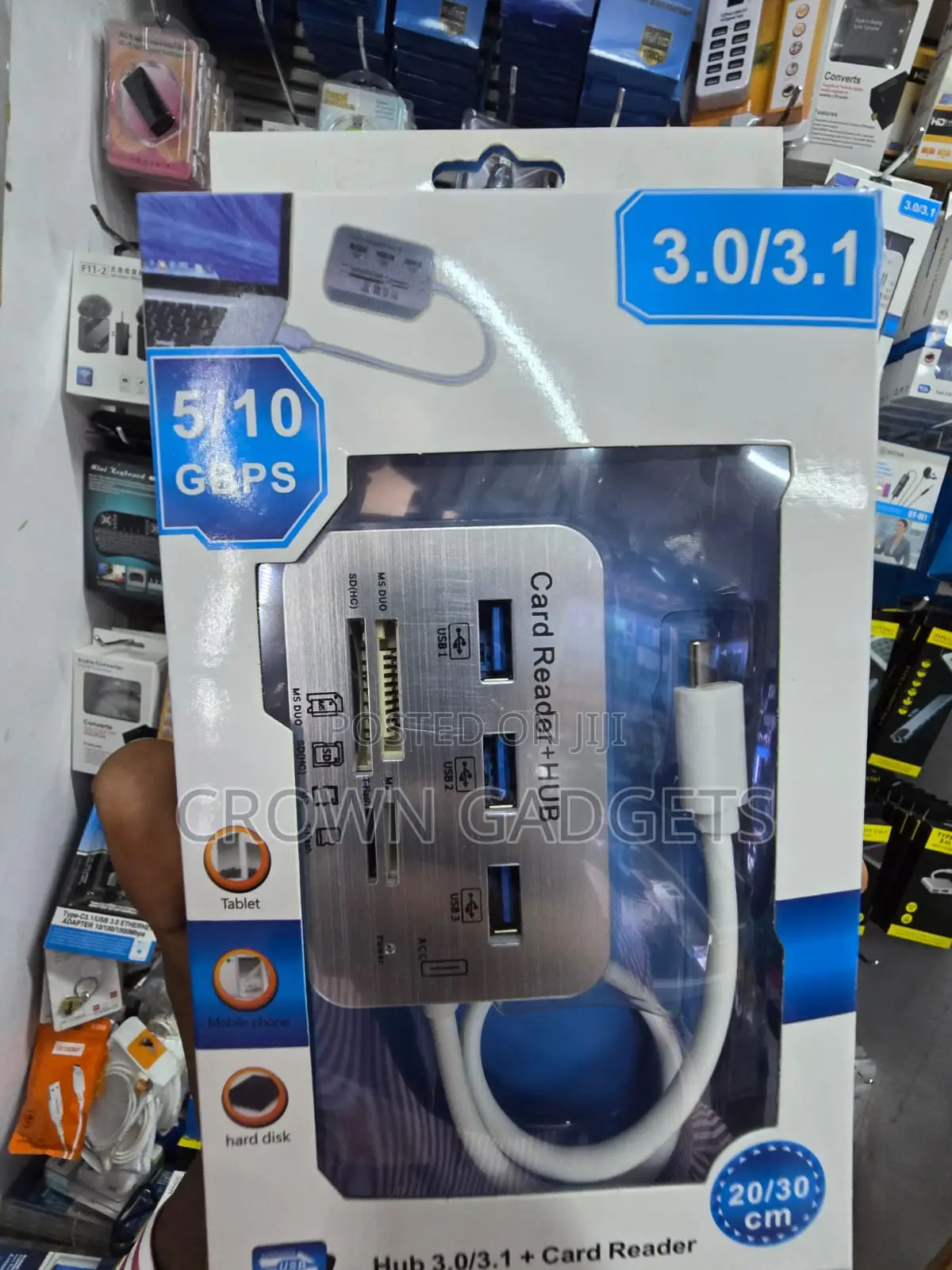 3-Port USB 3.0 Hub With Multi-Card Reader, SD, SDHC, Micro SD (TF)