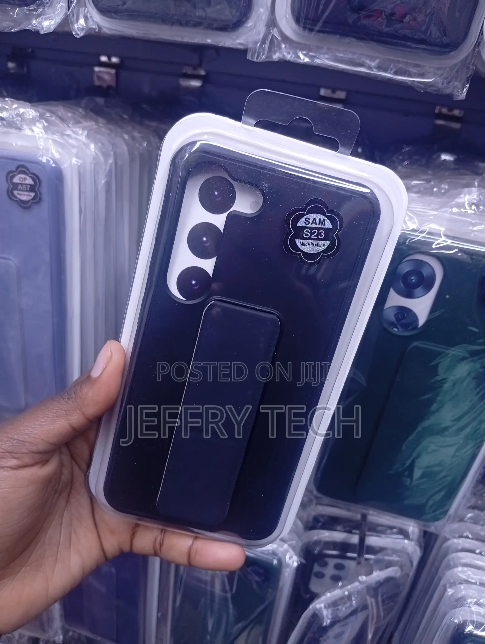 Samsung Galaxy S23 Case Featuring an Integrated Standing Grip Strap