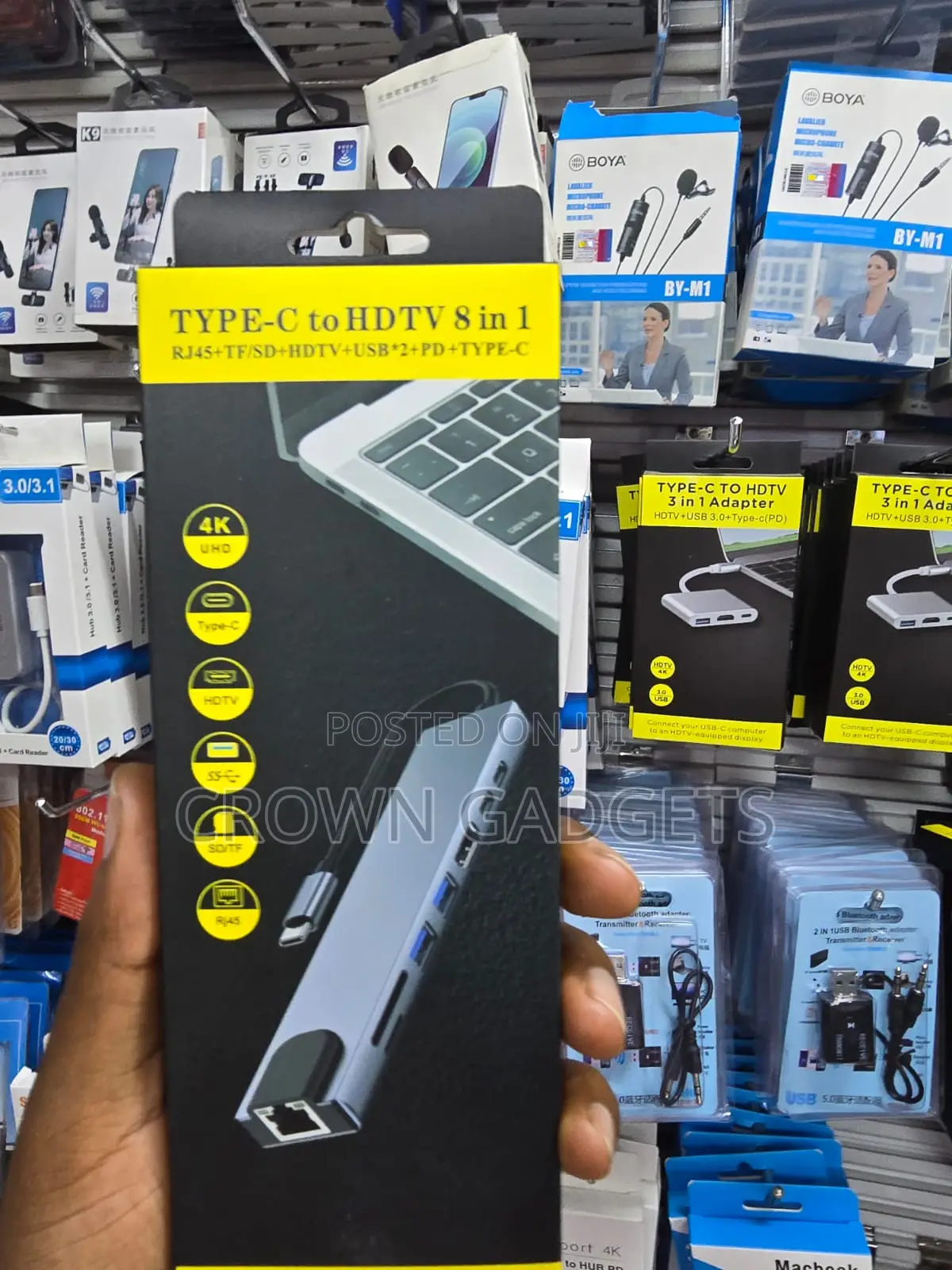 USB-C 8 in 1 Hub Hdmi Rj45 Sd Tf Pd USB Adapter