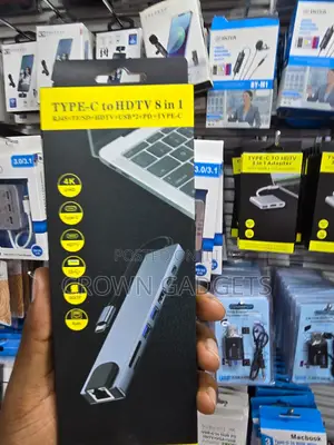 USB-C 8 in 1 Hub Hdmi Rj45 Sd Tf Pd USB Adapter