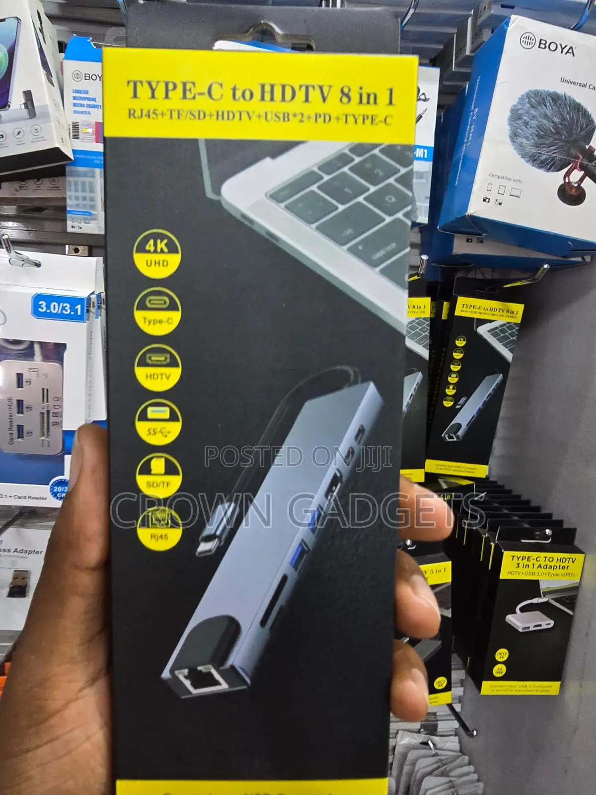 USB-C Multiport Adapter 8 in 1 HDMI RJ45 PD Hub