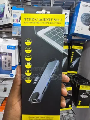 USB-C Multiport Adapter 8 in 1 HDMI RJ45 PD Hub