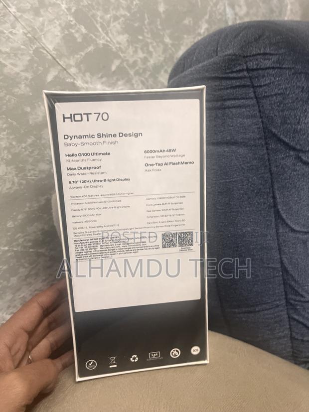 New Infinix Hot 70 128 GB Black - thumbnail 3