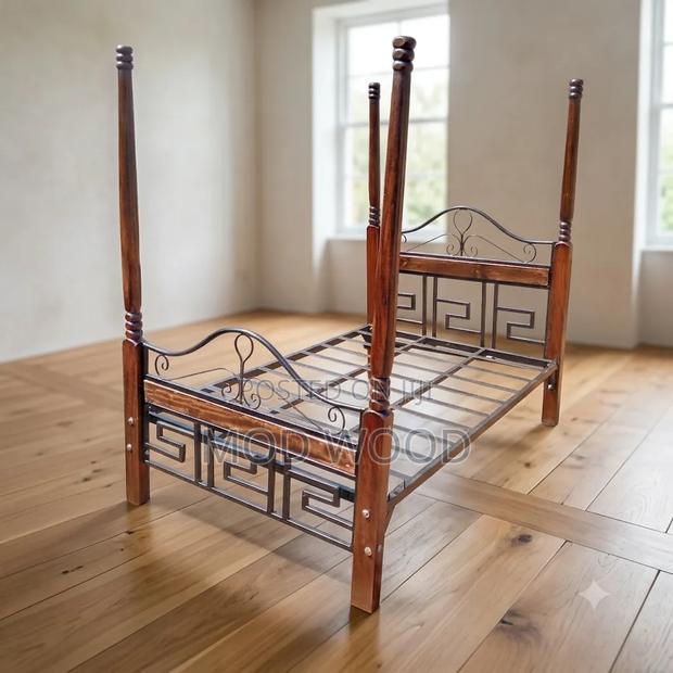 Royal Canopy Metal and Wood 4*6ft Bed Frame With Net Frame - thumbnail 2