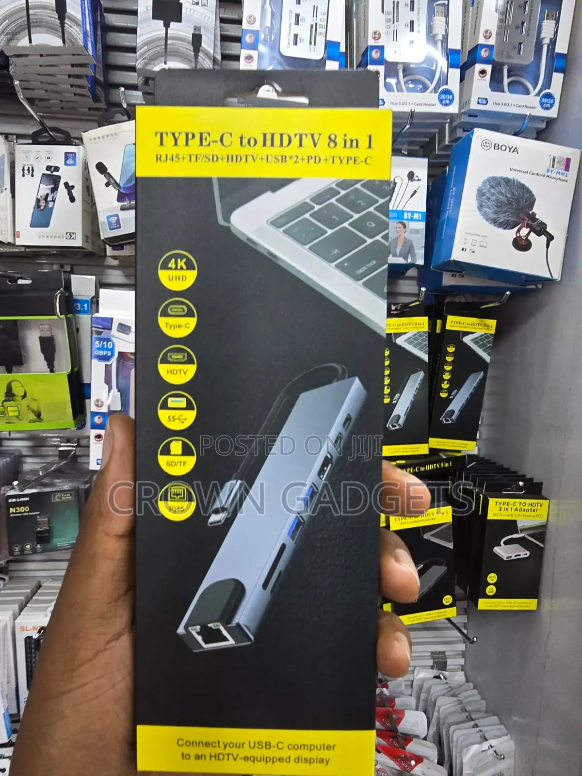 USB-C Hub With Ethernet USB SD TF Card Reader
