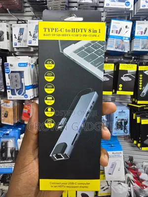 USB-C Hub Adapter With Hdmi Lan Sd Tf USB Pd Port