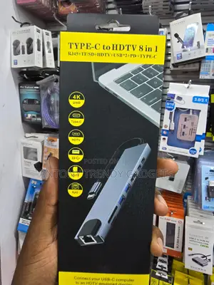 USB-C 8 in 1 Adapter With Hdmi Rj45 Sd Tf USB Pd