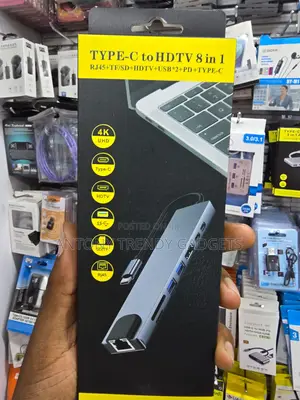USB-C 8 in 1 Adapter With Hdmi Rj45 Sd Tf USB Pd