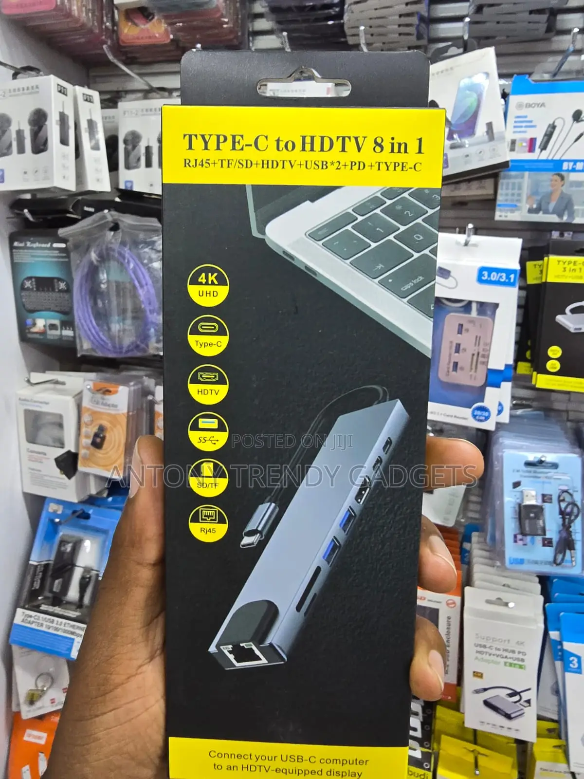 Type-C 8 in 1 Hub HDMI Ethernet USB Card Reader