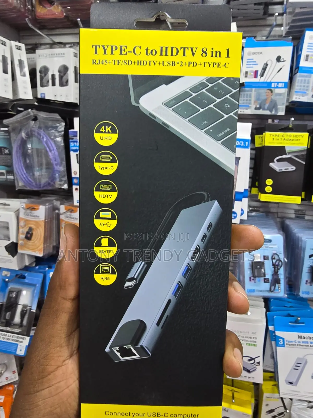 Type-C 8 in 1 Hub HDMI Ethernet USB Card Reader