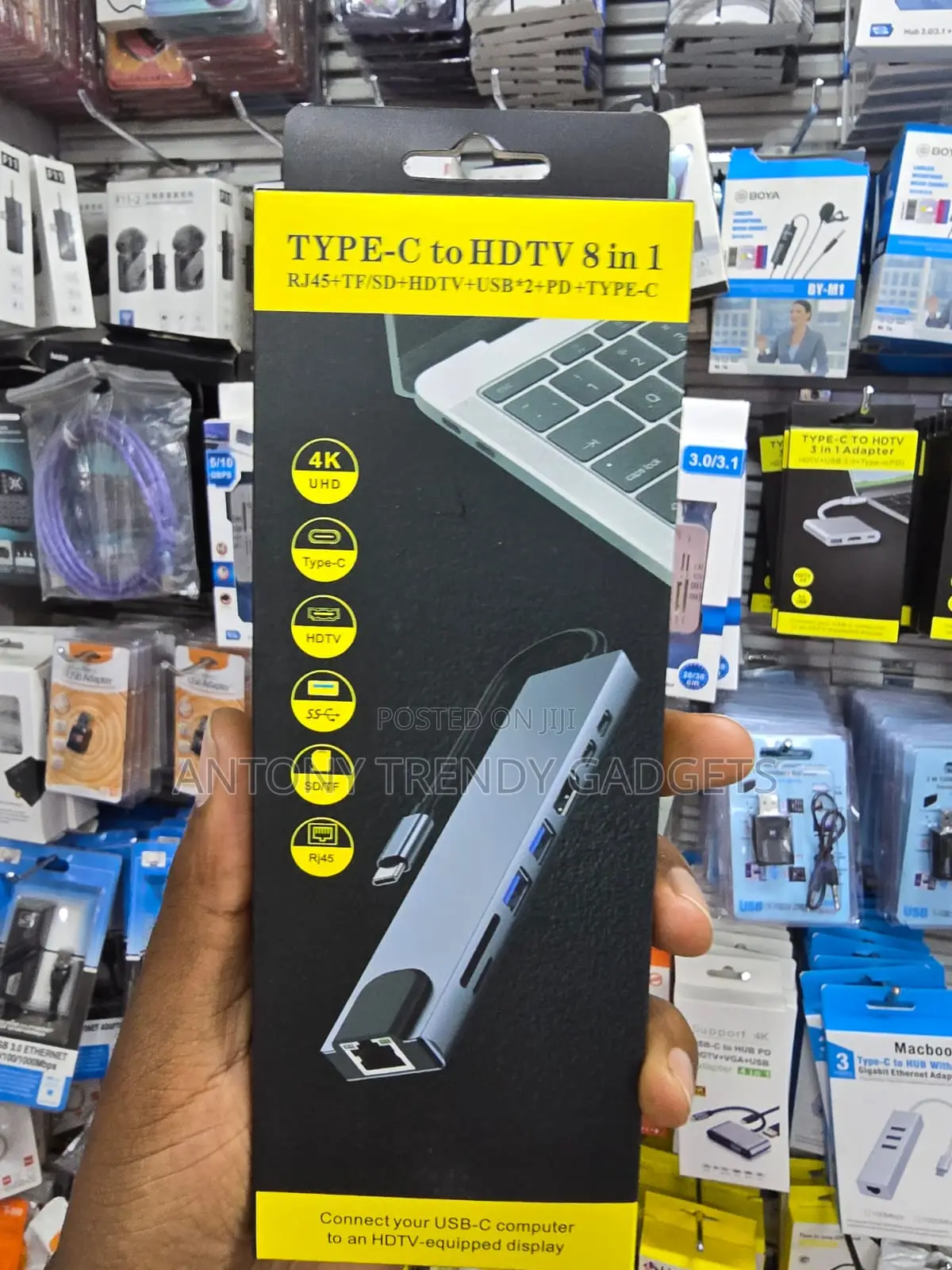 USB-C Multiport Hub 8 in 1 With HDMI LAN SD TF PD