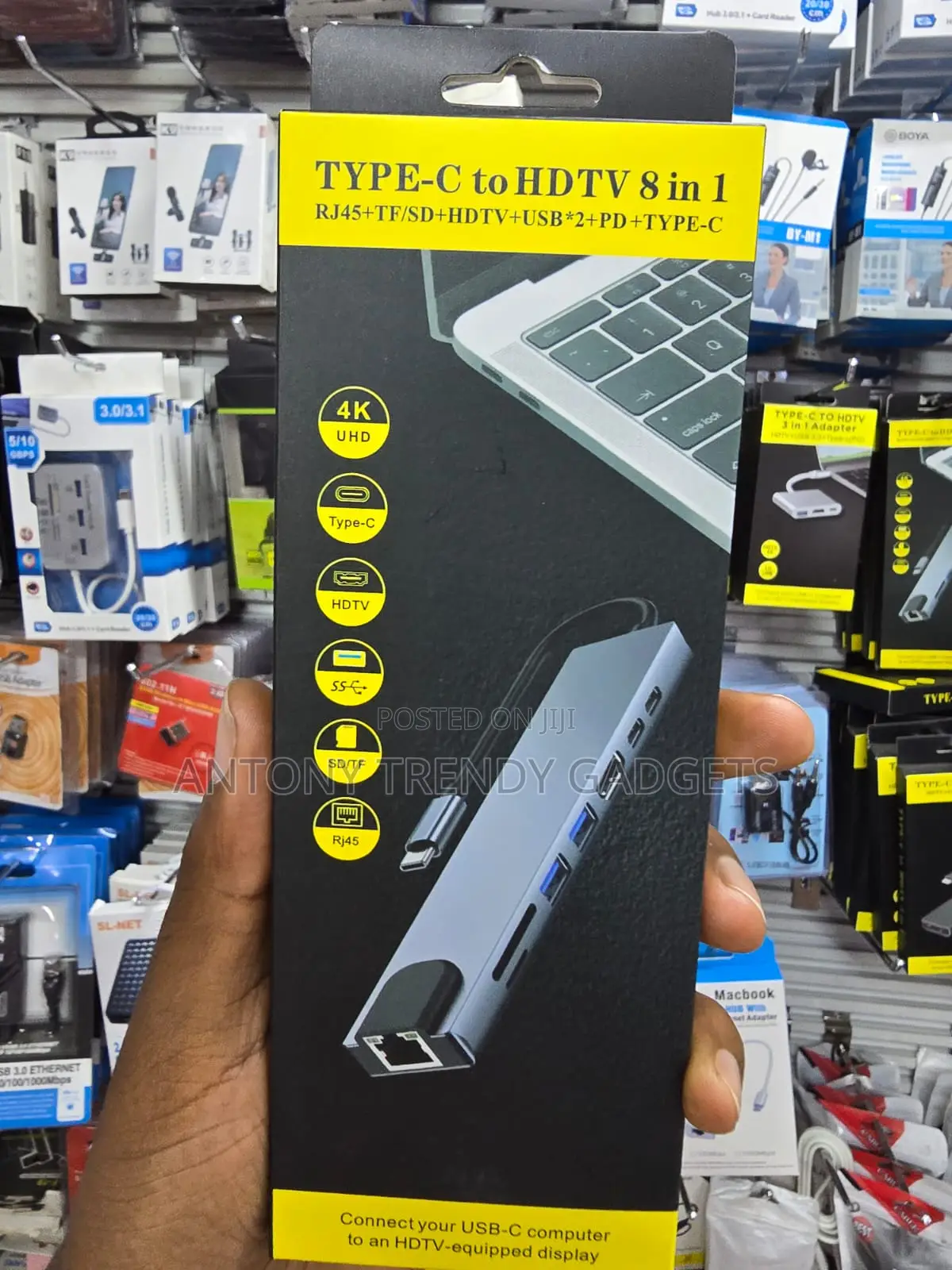 USB-C Hub 8 in 1 for MacBook Laptop Tablet Phone