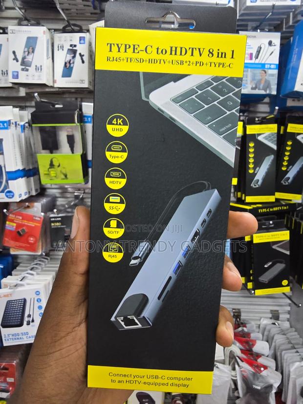 USB-C Hub 8 in 1 for MacBook Laptop Tablet Phone - thumbnail 3