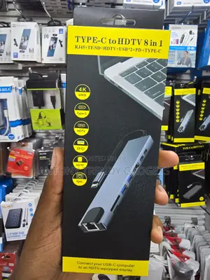 8-in-1 USB Type-C Hub Adapter, TYPE-C to HDTV 8 in 1 RJ45+TF/SD+HDTV