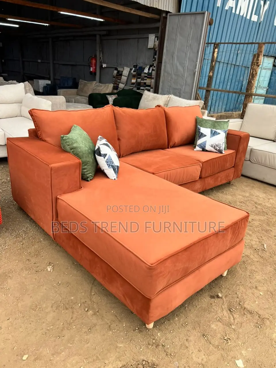 6-Seater L Seat Sofa – Orange Color