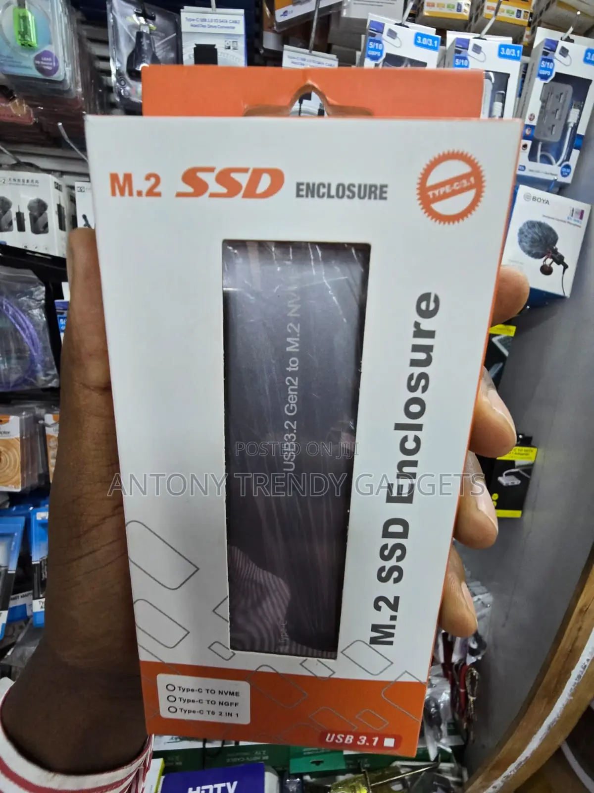 USB 3.1 Gen 2 M.2 NVMe SATA SSD Enclosure 10Gbps