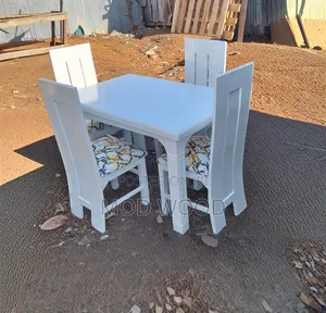 Modern White Four-Seater Dining Set