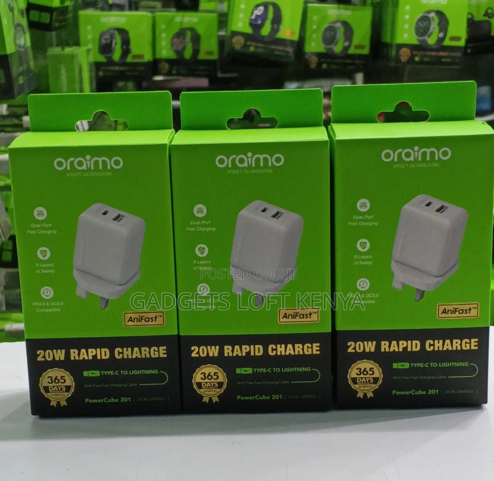 Oraimo PowerCube 201 OCW-5203UCC *20W DUAL PORTS* Type C Rapid Charger
