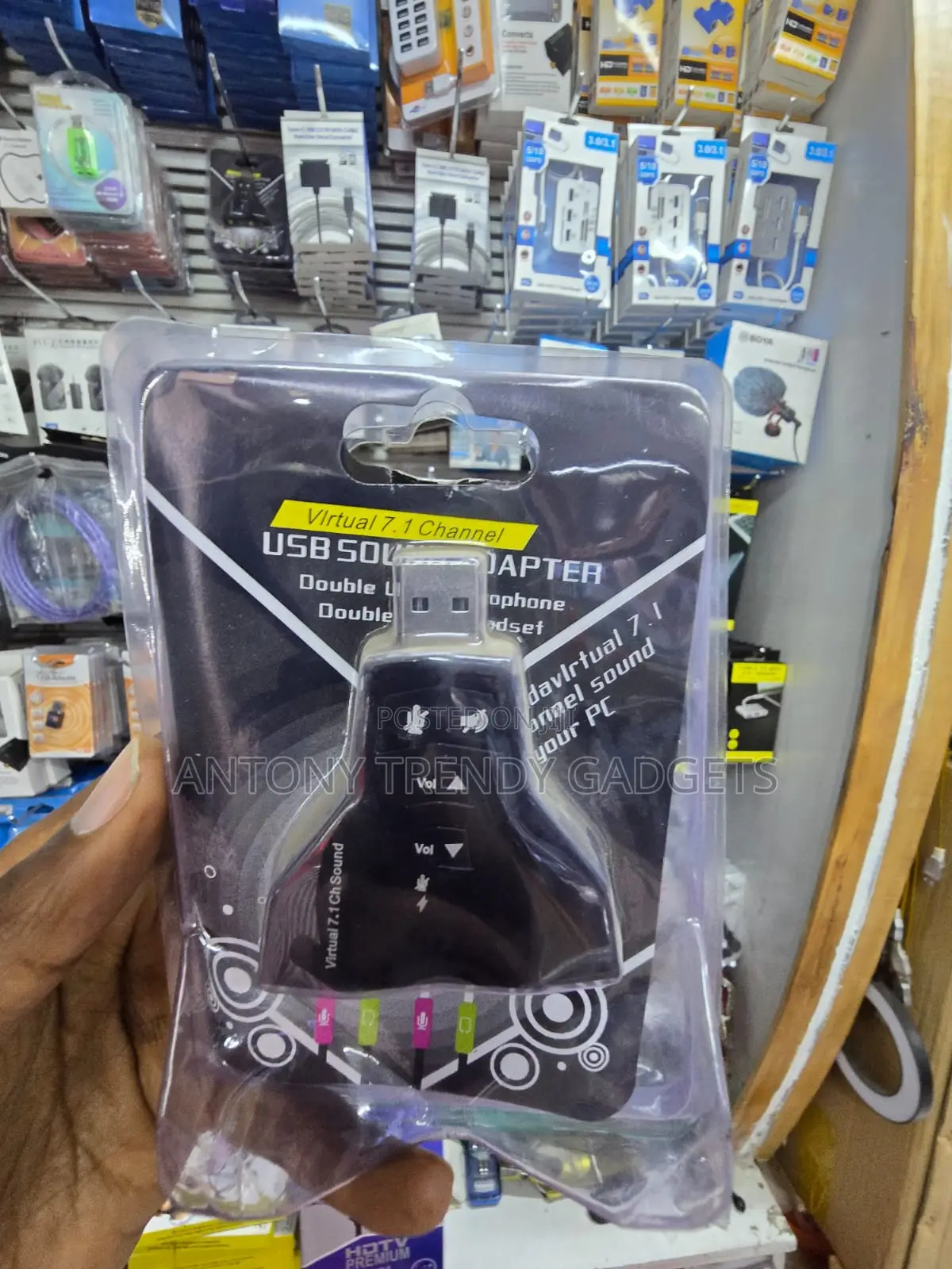 USB Virtual 7.1 Audio Adapter for Gaming Video Calls