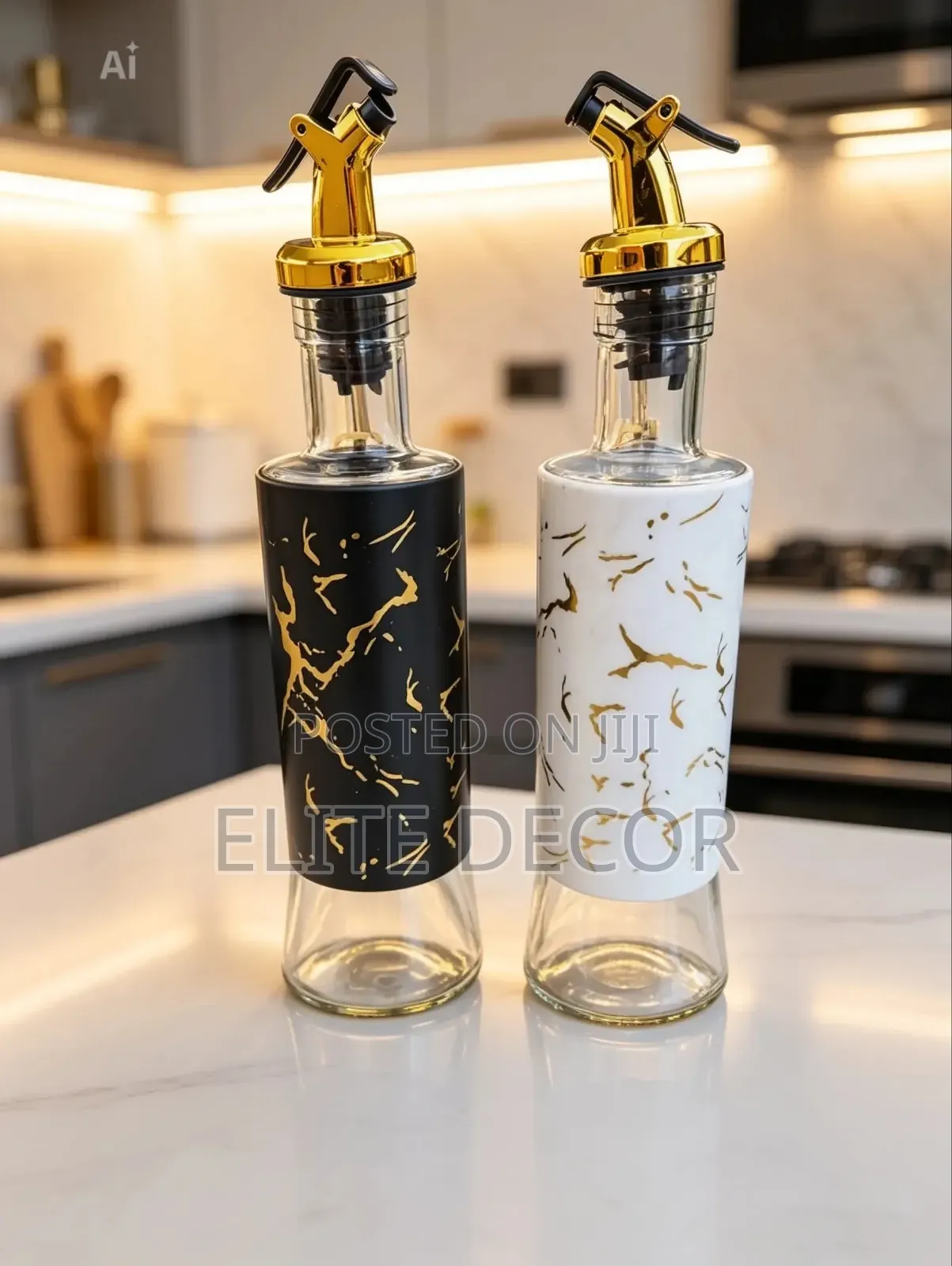 500ml Marble Oil Dispenser Jar – Elegant Kitchen Oil Bottle