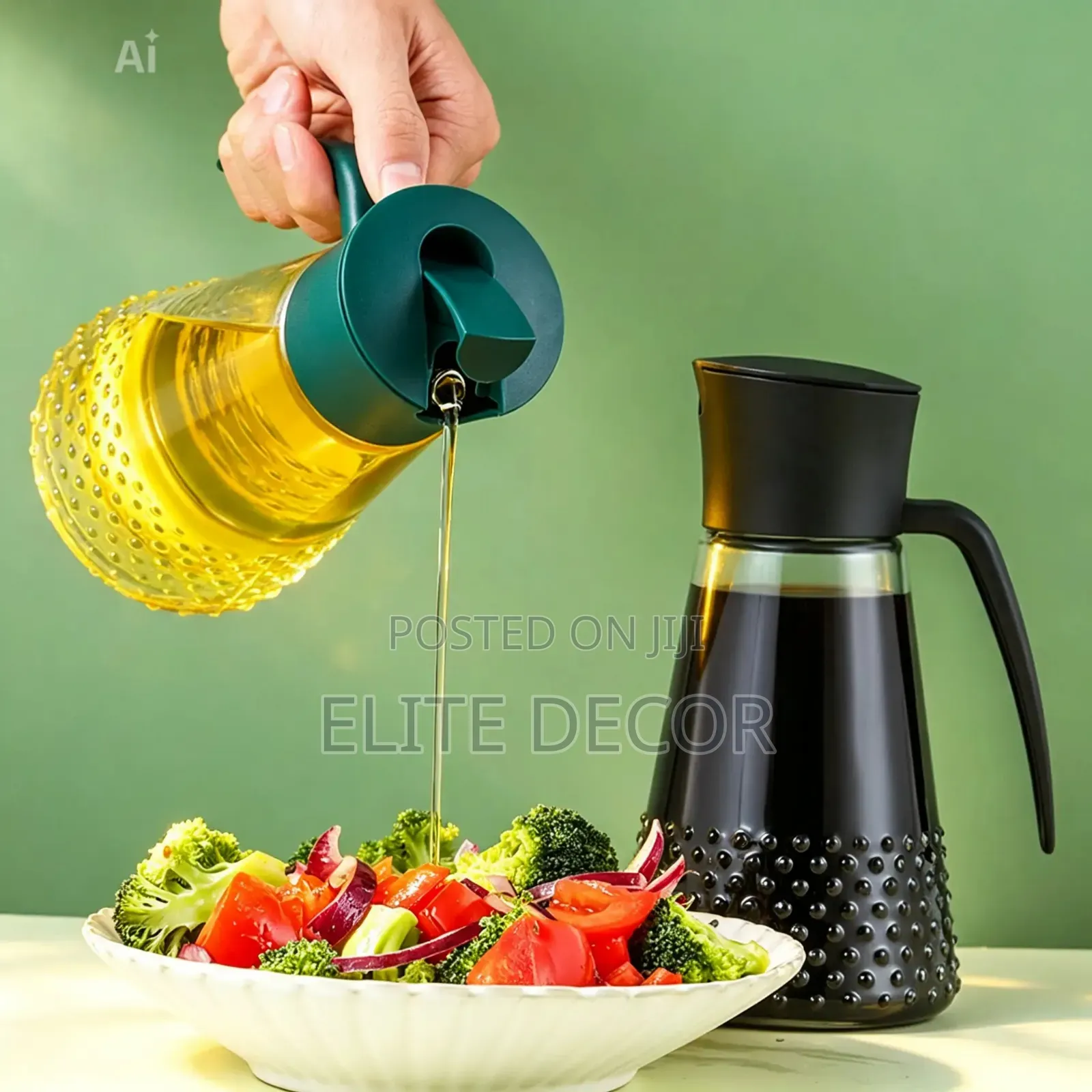 630ml Glass Oil Dispenser Jar – Elegant Kitchen Oil Bottle