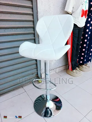 Modern White Adjustable Barstool