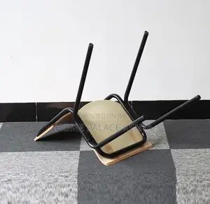 Wooden Chair: Plywood Laminate Stackable Student Chair With Metal Legs
