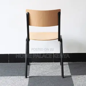 Wooden Chair: Plywood Laminate Stackable Student Chair With Metal Legs